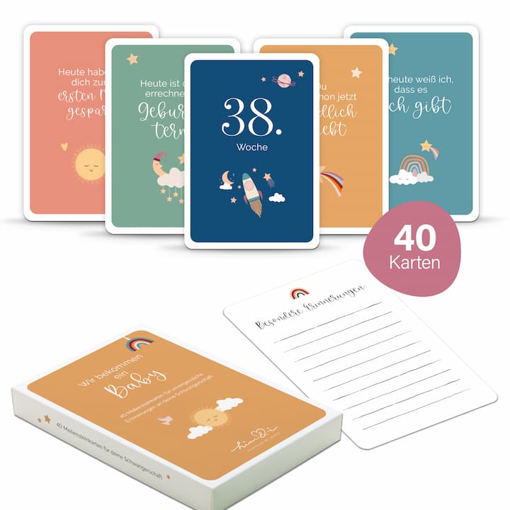 Him & I Schwangerschafts-Meilensteinkarten Wir bekommen ein Baby Cover