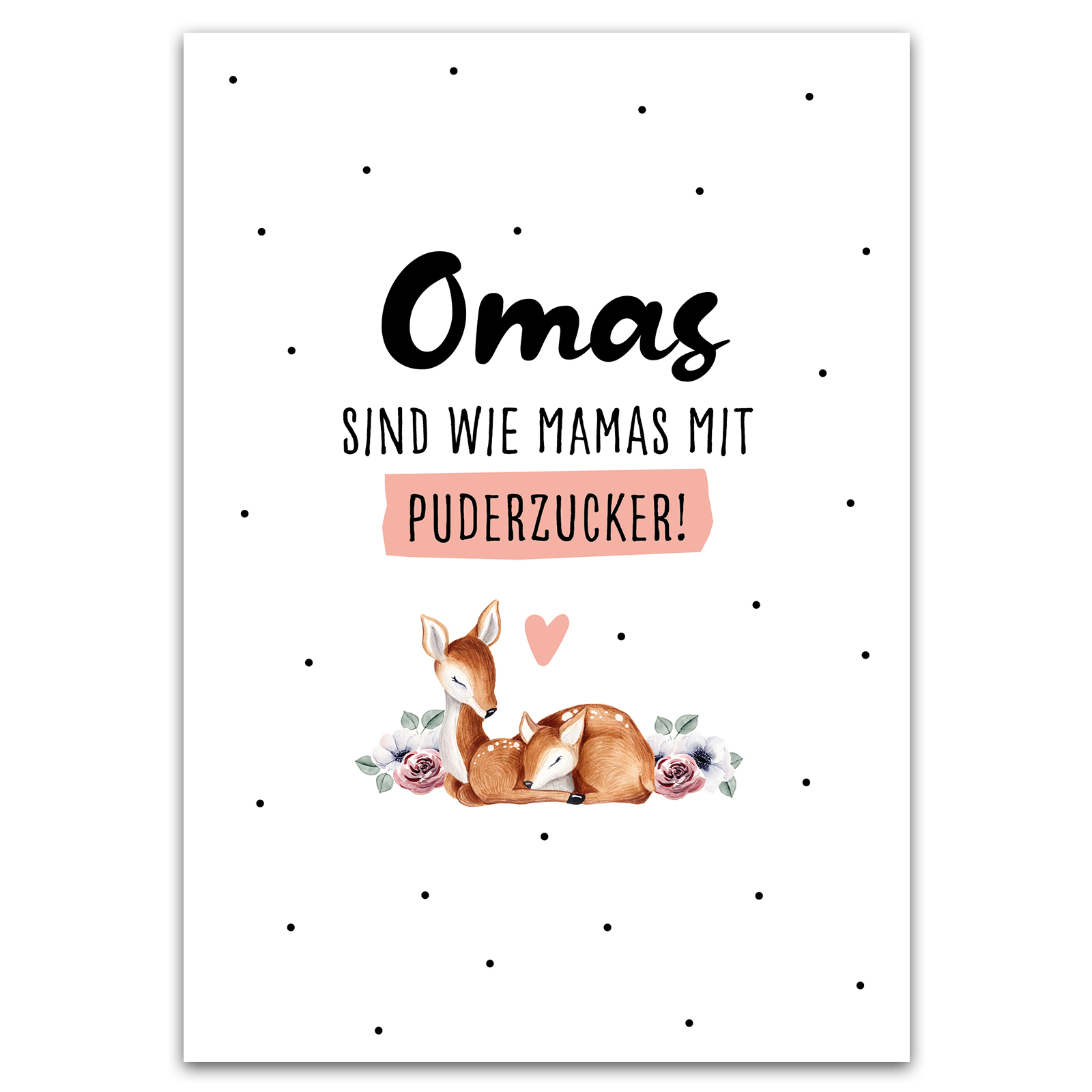 Omas sind wie Mamas mit Puderzucker Postkarte